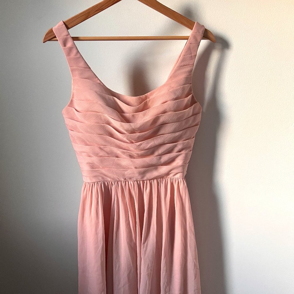 Chiffon Square Neckline Short Bridesmaid Dress